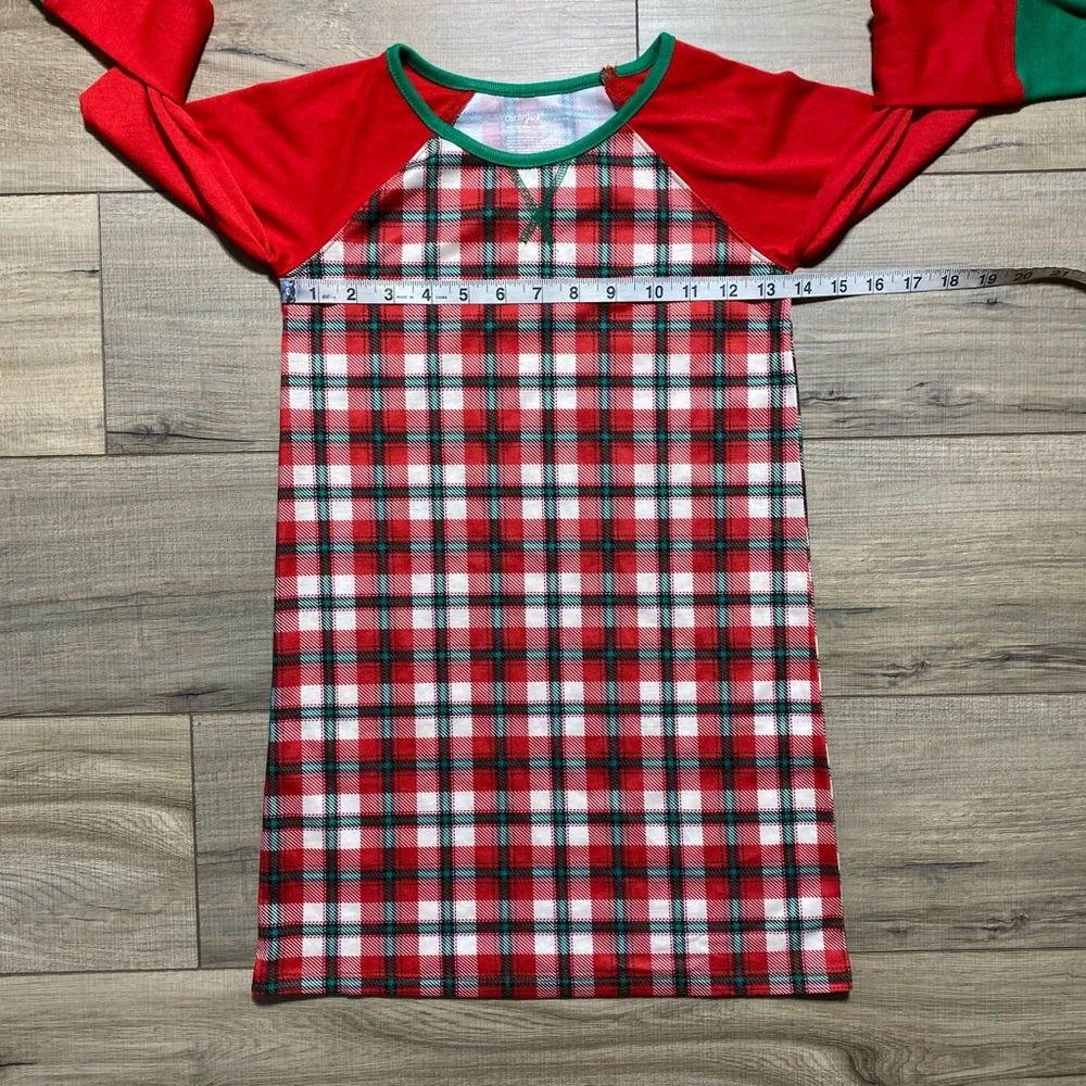 Cat & Jack Girls Christmas Plaid Sleepwear‎ Sleep Shirt Nightgown Size S (6-6x)